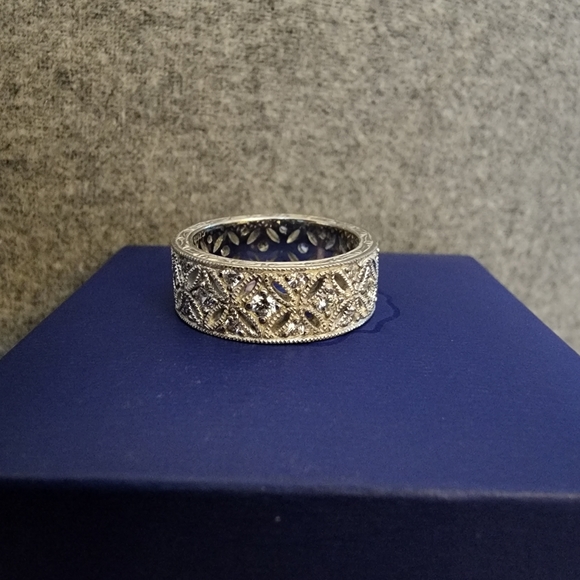 Tacori Epiphany Diamonique Platinum Clad Harlequin Ring - Picture 5 of 6